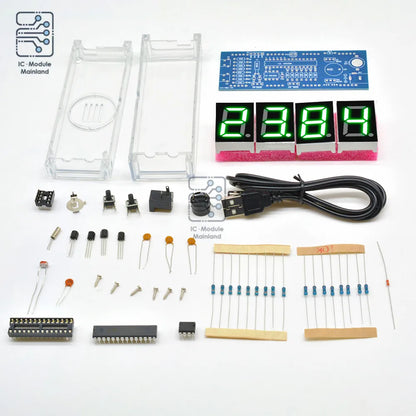 Diy Electronic Kit LED Digital Electronic Temperature Clock Microcontroller Loose Digital Clock Time Light Control Thermometer