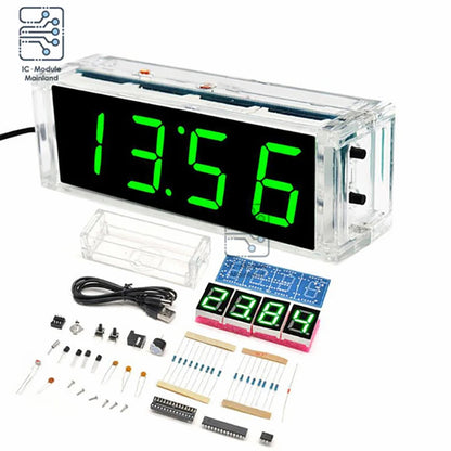 Diy Electronic Kit LED Digital Electronic Temperature Clock Microcontroller Loose Digital Clock Time Light Control Thermometer