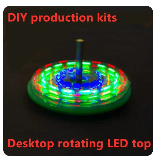 Diy Electronic Kit LED Gyro DIY Welding Kit Rotating Lantern Inline Components Diy Electronic Sodering Project(without Battery)