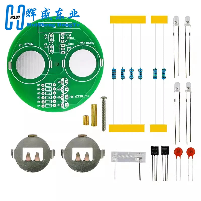 Diy Electronic Kit LED Gyro DIY Welding Kit Rotating Lantern Inline Components Diy Electronic Sodering Project(without Battery)