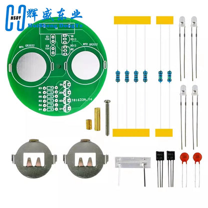 Diy Electronic Kit LED Gyro DIY Welding Kit Rotating Lantern Inline Components Diy Electronic Sodering Project(without Battery)