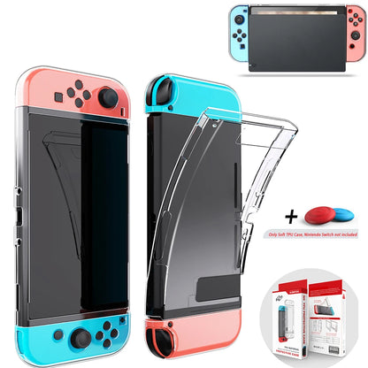 Dockable Clear Hard Case  Nintendo Switch 3In1 Protective Case Cover  Nintendo Switch & Joycon Controller with Grip Cover