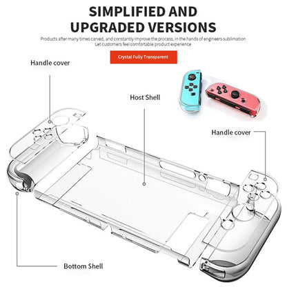 Dockable Clear Hard Case  Nintendo Switch 3In1 Protective Case Cover  Nintendo Switch & Joycon Controller with Grip Cover