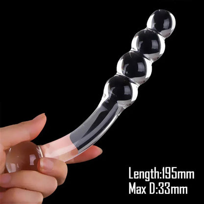 Gtooza_Double Ended Crystal Purple Pyrex Glass Dildo Artificial Penis Granule and Spiral G Spot Simulator Adult Sex Toys  Woman gtooza.com