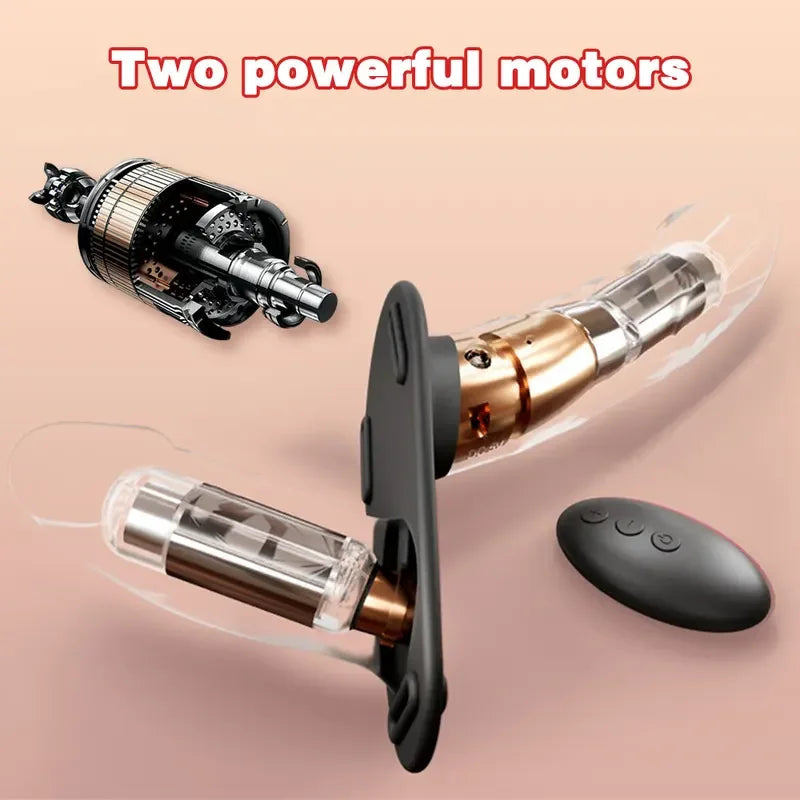 Double Head Artificial Penis Wearable Electric Strapon  Lesbian Vibrating Sex Toys Strap On Belt Dildos  Girl