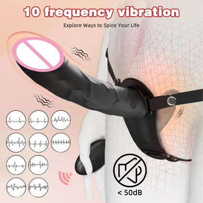 Gtooza_Double Head Artificial Penis Wearable Electric Strapon  Lesbian Vibrating Sex Toys Strap On Belt Dildos  Girl gtooza.com