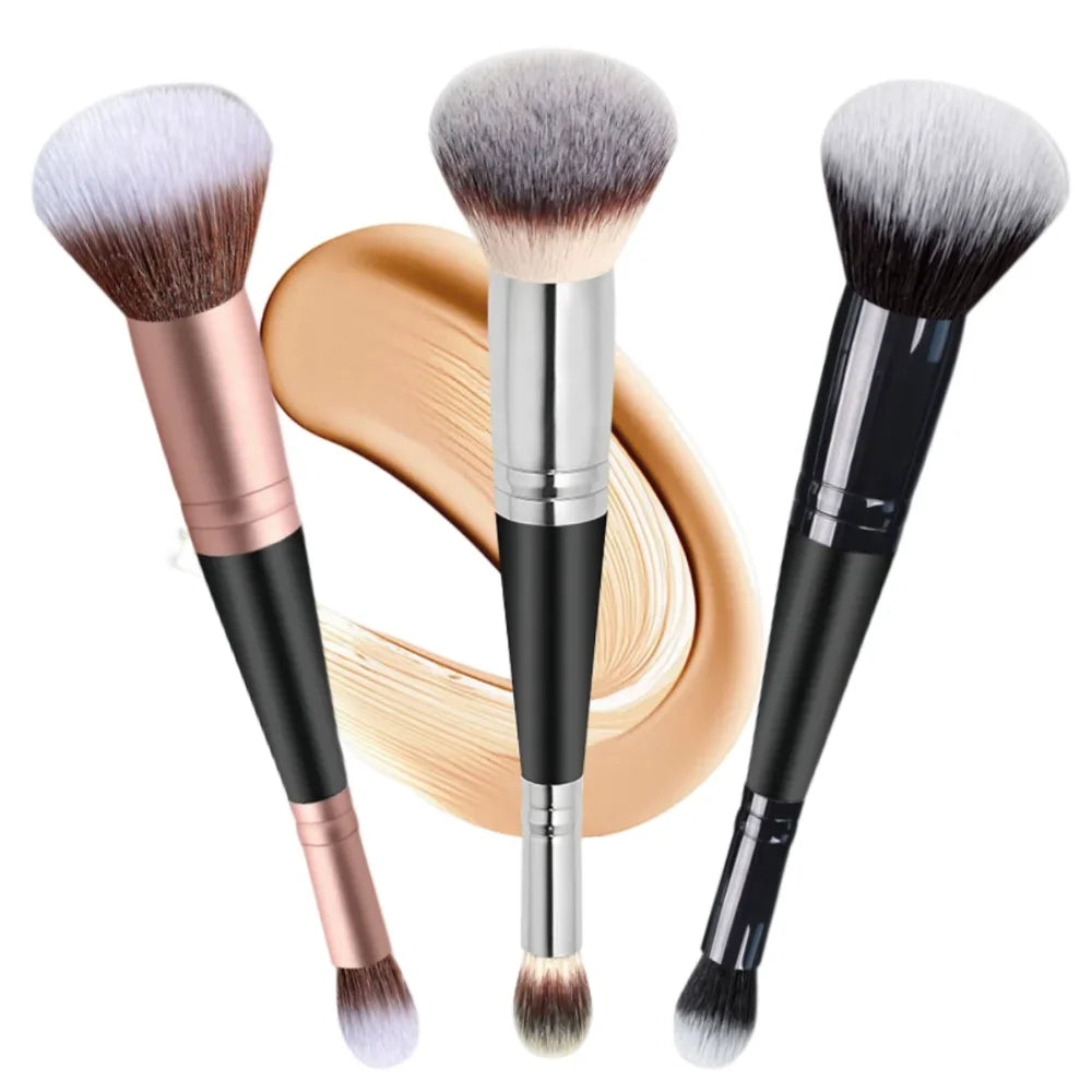 Double Head Professional Makeup Brushes 2 In 1 Foundation Brush Concealer Highlighter Powder Blush Brush Beauty Make Up Tools