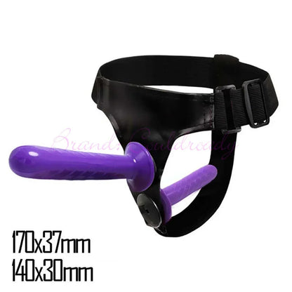 Gtooza_Double Penis Dual Ended Strapon Ultra Elastic Harness Belt Strap On  Adult Sex Toys  Woman Couples Anal Soft s gtooza.com