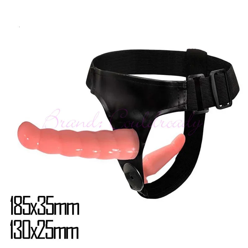 Gtooza_Double Penis Dual Ended Strapon Ultra Elastic Harness Belt Strap On  Adult Sex Toys  Woman Couples Anal Soft s gtooza.com