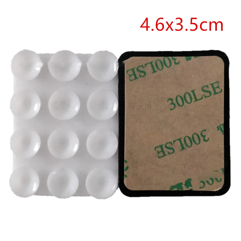 PC Double Side Silicone Suction Pad For Mobile Phone Fixture Suction Cup Backed Adhesive Silicone Rubber Sucker Pad For Fixed Pad