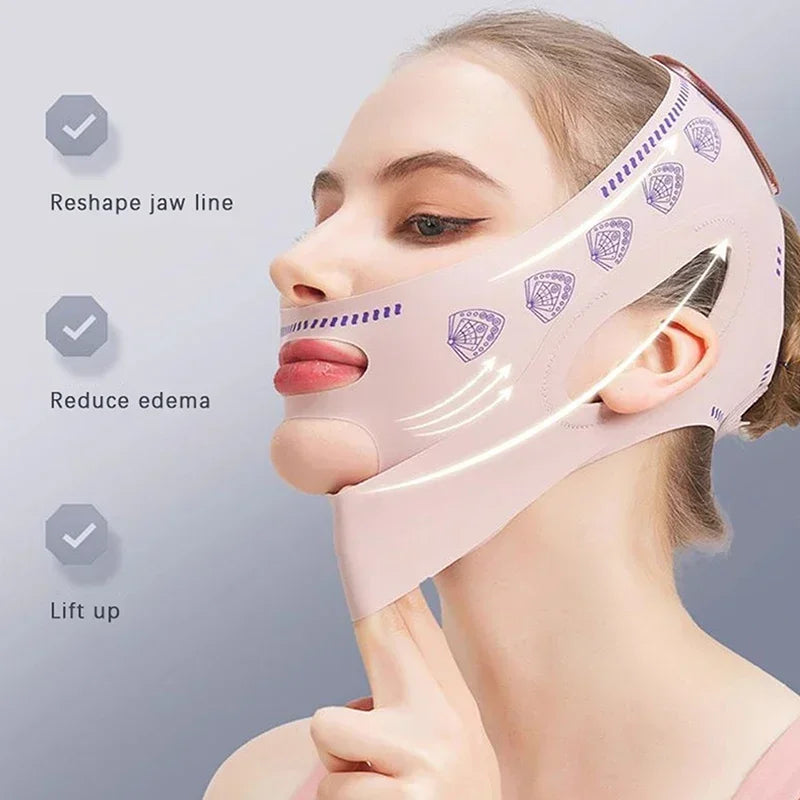 Double-deck Face Slimming Bandage Face Lifting Belt V Line Face Shaper Cheek Chin Lift UP Strap Anti Wrinkle Facial Band Beauty