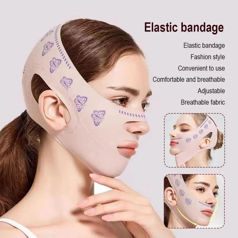 Double-deck Face Slimming Bandage Face Lifting Belt V Line Face Slimming Strap Double Chin Tightener Slim Strap Facial Mask Tool