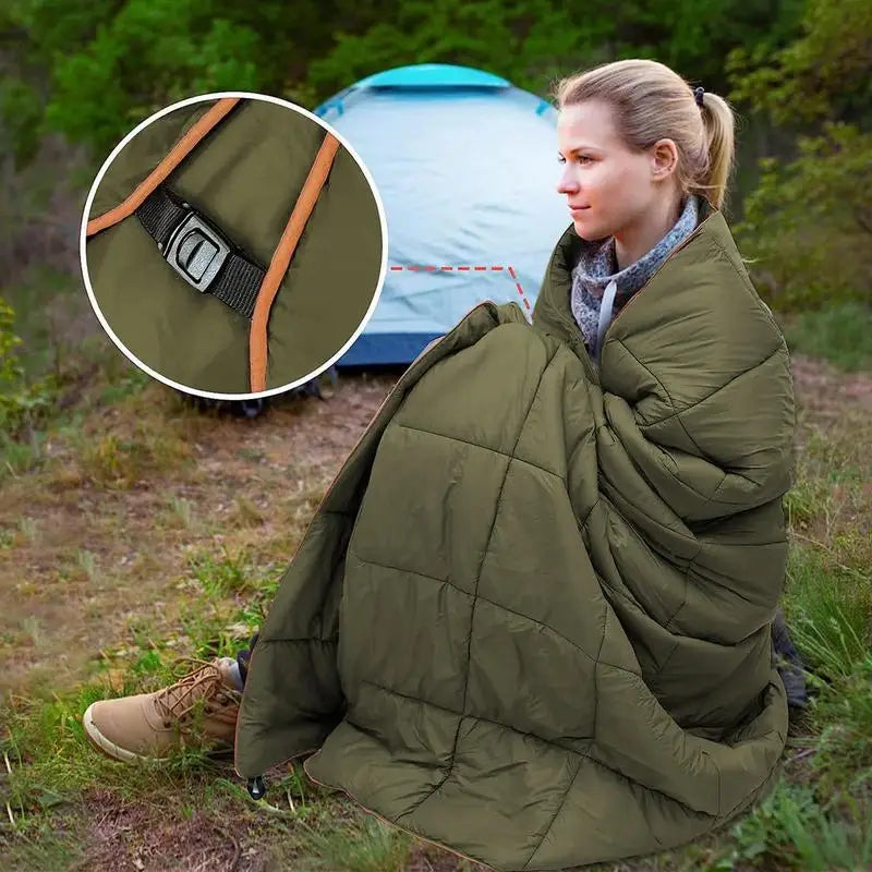 PC Down Camping Blanket Lightweight Warm Packable Camping Quilt Portable Fo