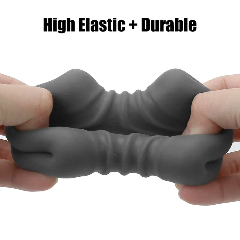 Dual Channel Glans Sucking Male Masturbator Cup Penis Massage Delay Ejaculation Portable TPE Artificial Vagina Sex Toys  Men