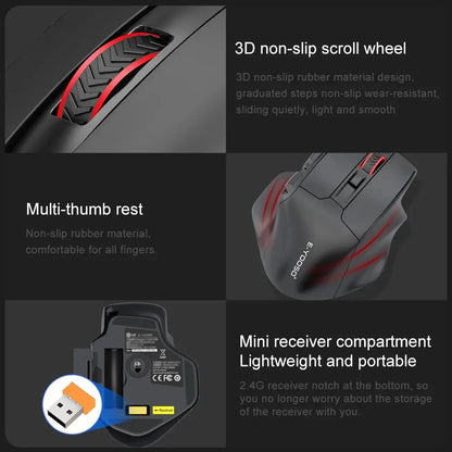 PC E-YOOSO X-31 USB 2.4G Wireless Gaming Large Mouse  Big Hands PAW3212 4800 DPI 5 Buttons  Gamer Mice Computer Laptop PC