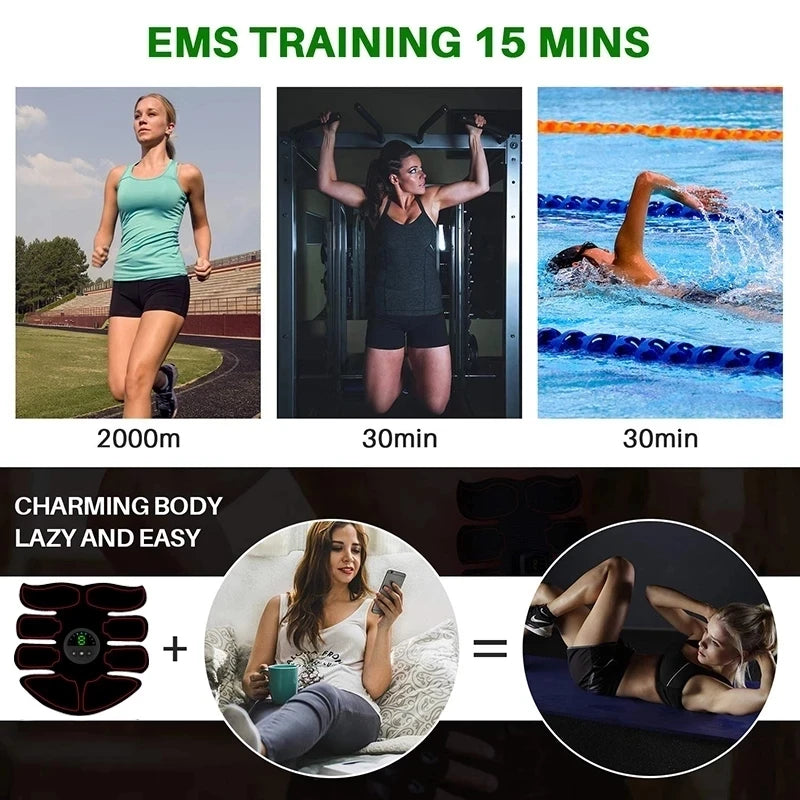 PC EMS Abdominal Muscle Stimulator Toner For Waist Leg Arm Trainer USB Rech