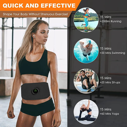 PC EMS Abdominal Toning Belt Abs Muscle Stimulator Massage Home Fitness Wor