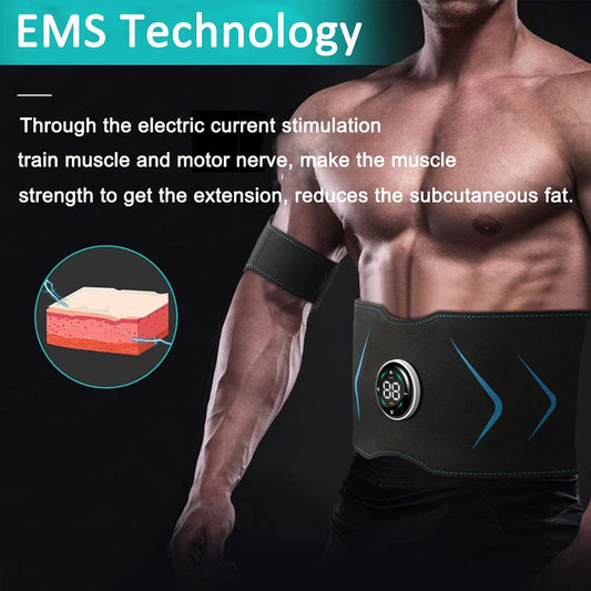 PC EMS Electric Abdominal Body Slimming Belt Waist Band Smart Abdomen Muscl