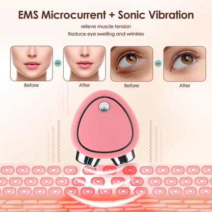 PC EMS Facial Massager Microcurrent Face Lifting Machine Roller  Charging Facial Beauty Anti Wrinkle Skin Tightening Rejuvenation