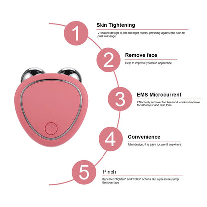 PC EMS Facial Massager Microcurrent Face Lifting Machine Roller  Rejuvenation Beauty Charging Facial Skin Tightening Anti Wrinkle