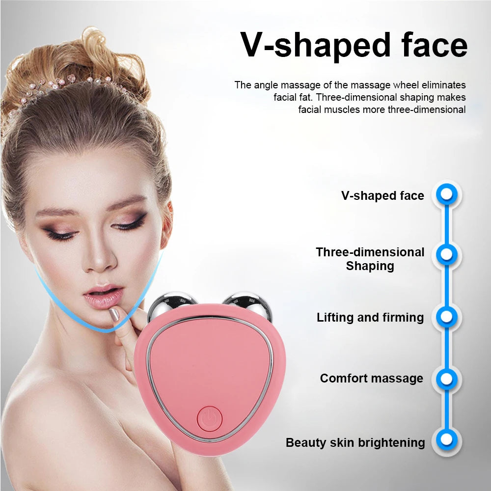 PC EMS Facial Massager Microcurrent Face Lifting Machine Roller  Rejuvenation Beauty Charging Facial Skin Tightening Anti Wrinkle