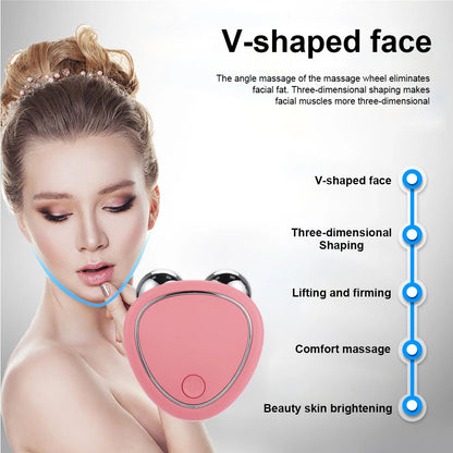 PC EMS Facial Massager Microcurrent Face Lifting Machine Roller Skin Tightening Rejuvenation Beauty Charging Facial Anti Wrinkle