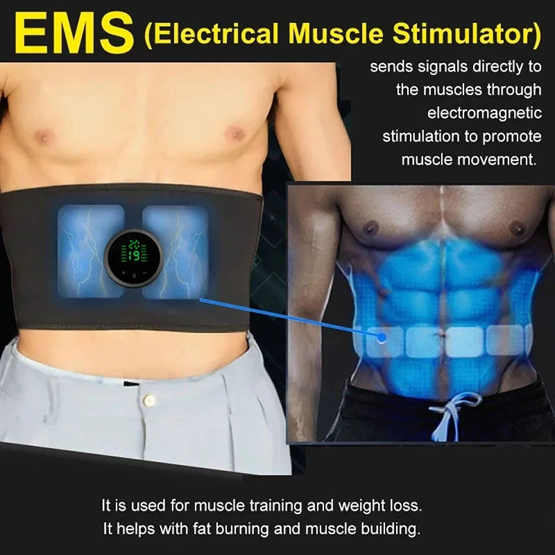 PC EMS Muscle Stimulator Abdominal Trainer Body Vibration Massage Slimming