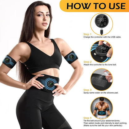 PC EMS Muscle Stimulator Abdominal Training Belt  For Men Woman Abdomen Arm