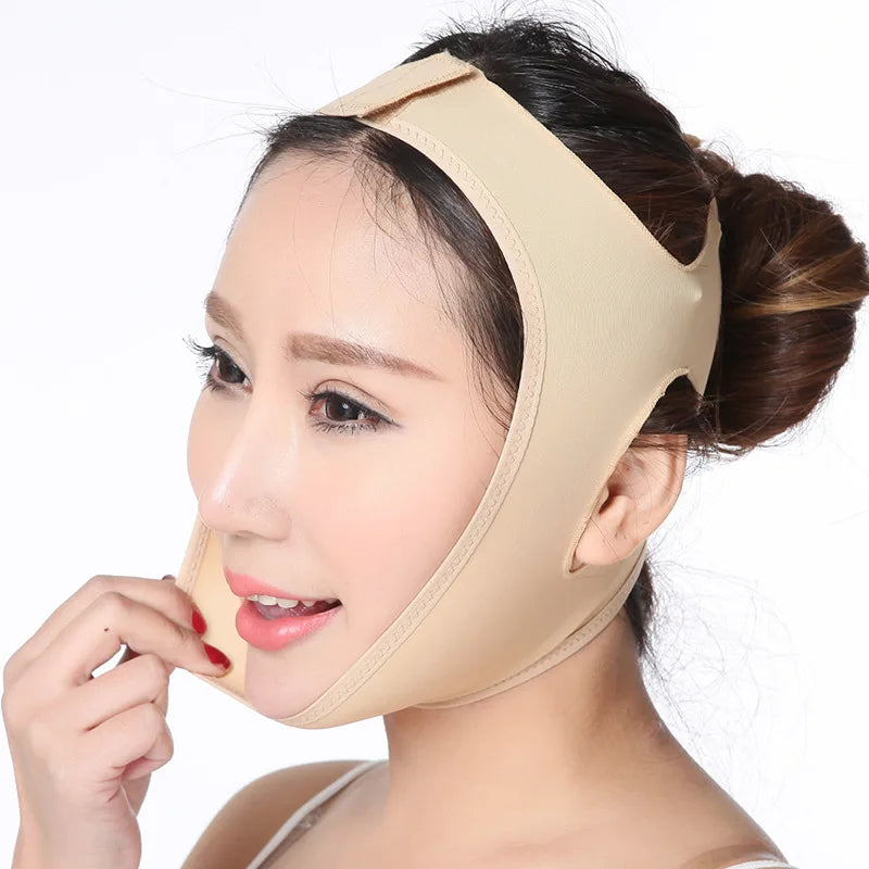 Elastic Face Slimming Bandage V Line Face Shaper Women Chin Cheek Lift Up Belt Facial Massager Strap Face Skin Care Tools Beauty