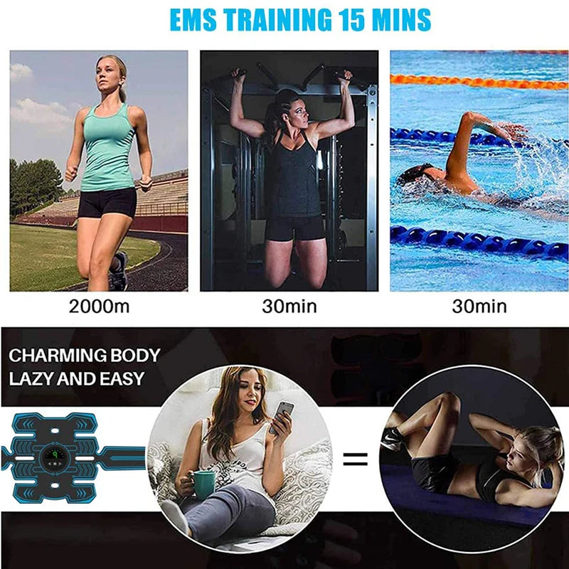 PC Electric Abdominal Muscle Stimulator EMS Trainer Toner Abdomen Muscle St