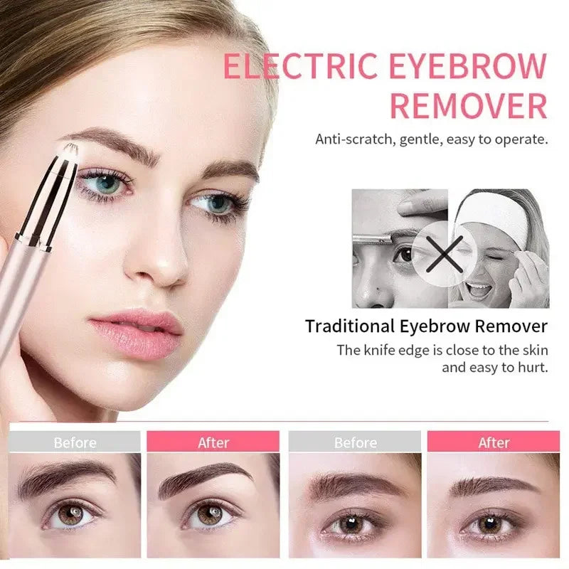 Electric Eyebrow Trimmer Security Hair Removal Eye Brow Epilator USB Charger Mini Shaper Shaver Hair Removal Painless Beauty