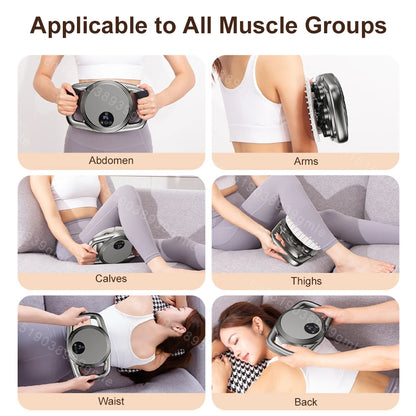 PC Electric Fascia Gun Back Waist Massage High Frequency Body Massager 6-He