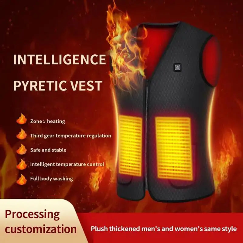 PC Electric Heated Jacket Men Women Sportswear Heated Coat Winter Skiing El