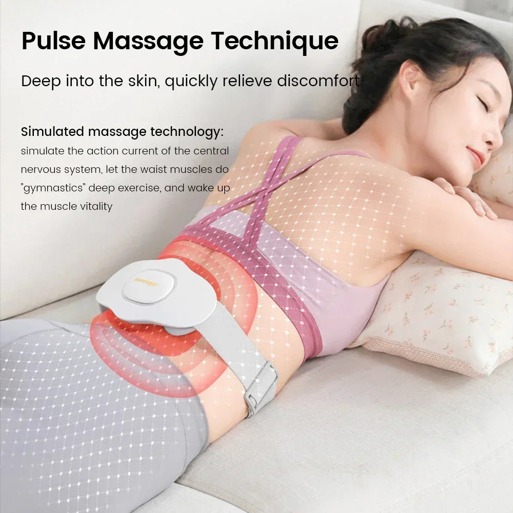 PC Electric Heating Vibration Lumbar Pulse Massage Device Adjustable Belt W