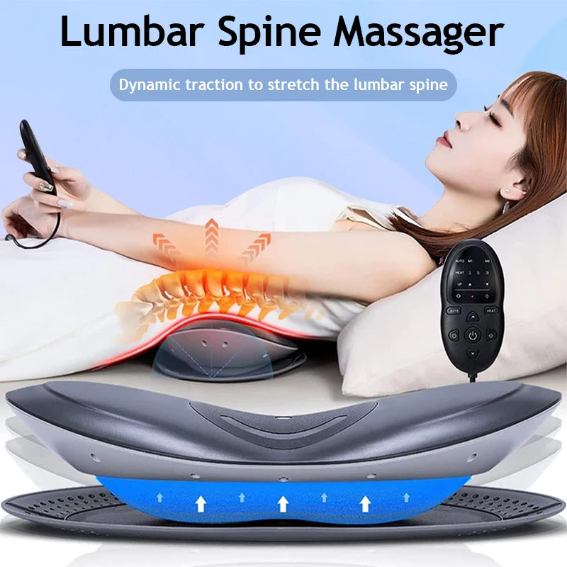 PC Electric Lumbar Traction Massager Adjustable Vibration Waist Spine Suppo