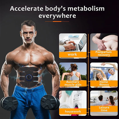 PC Electric Muscle Stimulator EMS Abdominal Fitness Stickers Rechargeable B