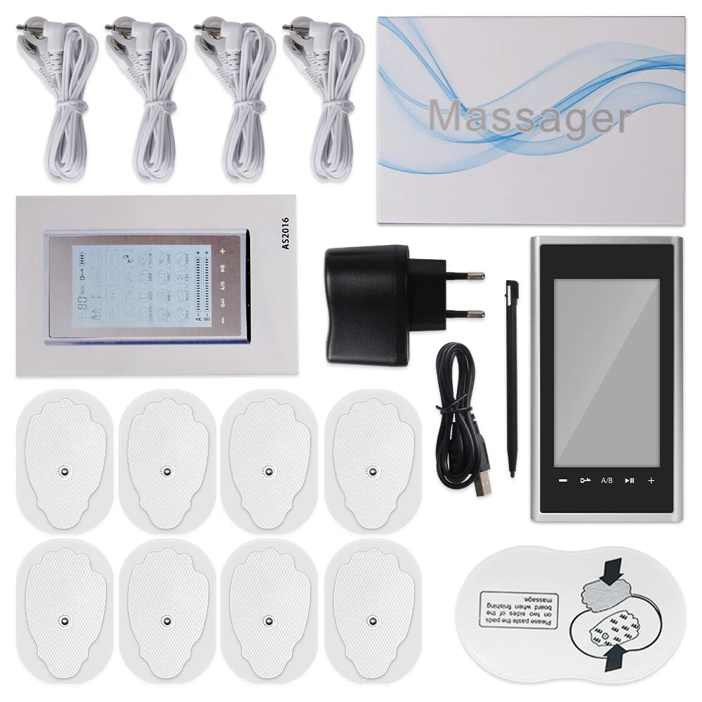 Electric Tens Muscle Stimulator 24 Mode Ems Acupuncture Face Body Massager Digital Therapy Herald Massage Tool Electrostimulator