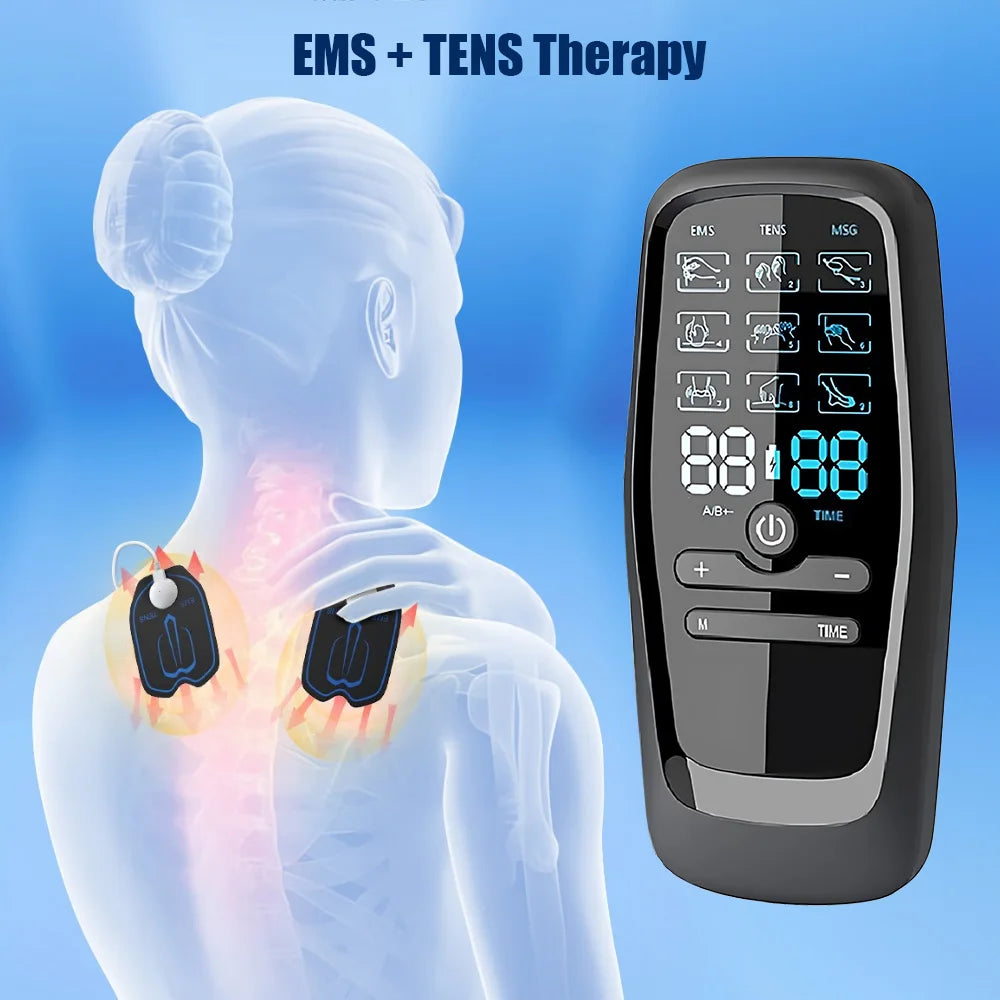 PC Electrical Massager Tens Machine Unit Back PainTherapy Pulse Muscle Stim