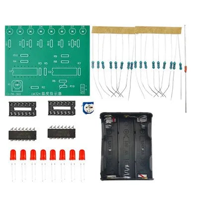 Electronic Components Kit LM324 Temperature Indicator Kit Thermistor DIY Parts Training Accessories