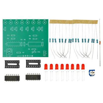 Electronic Components Kit LM324 Temperature Indicator Kit Thermistor DIY Parts Training Accessories