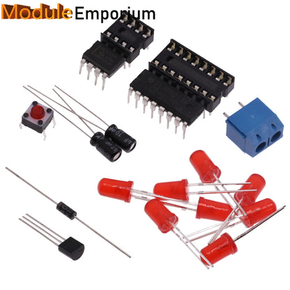 Electronic Dice NE555 LED Module CD4017 DIY Kit 5mm Red LED 4.5-5V LED Dice Parts Fun Breadboard Diy Electronic