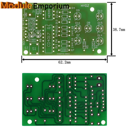 Electronic Dice NE555 LED Module CD4017 DIY Kit 5mm Red LED 4.5-5V LED Dice Parts Fun Breadboard Diy Electronic