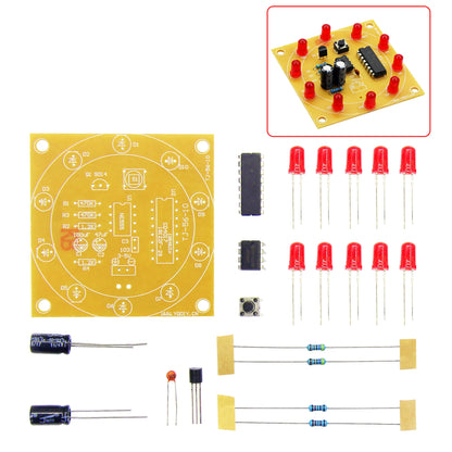 Electronic Diy Kit Heart Shape LED Voice Control Rotating Star Shape Gyro Learn to Solder Beginner Laboratory