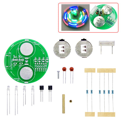 Electronic Diy Kit Heart Shape LED Voice Control Rotating Star Shape Gyro Learn to Solder Beginner Laboratory