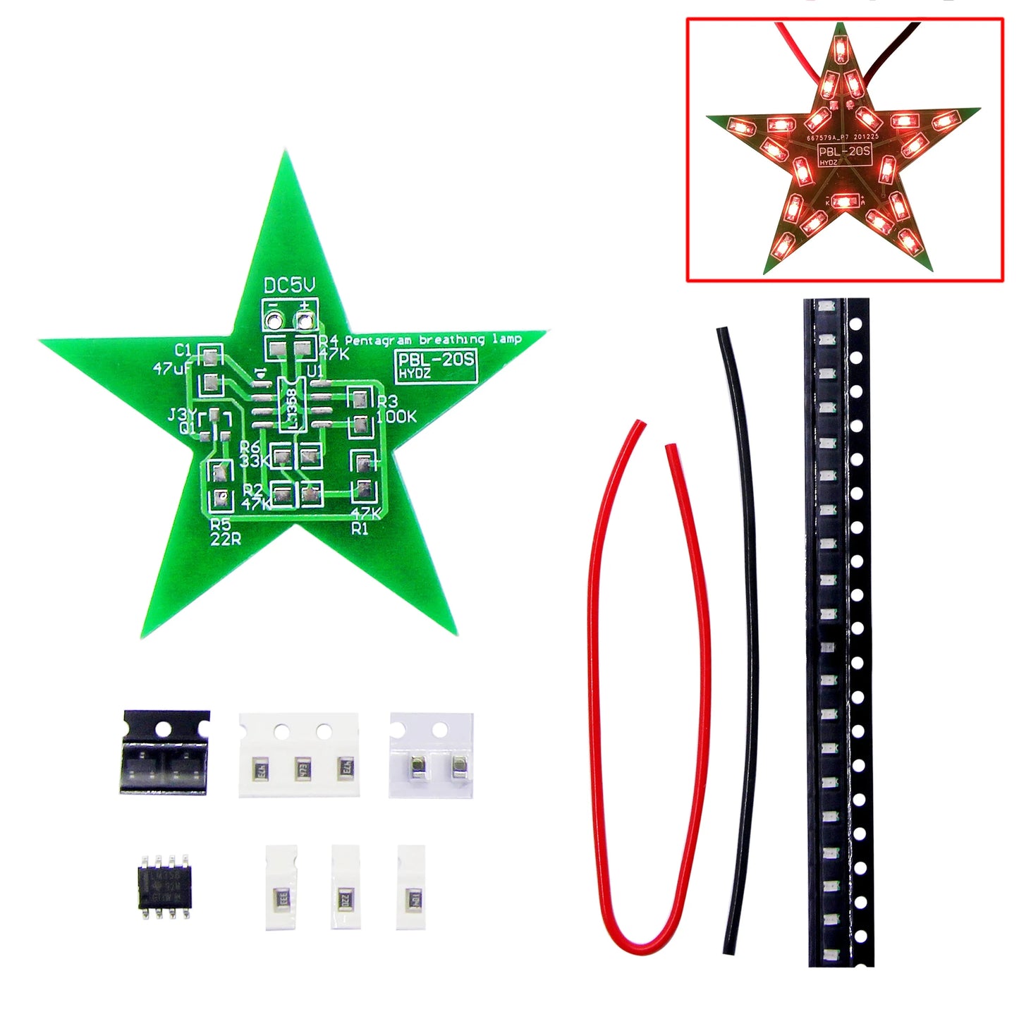 Electronic Diy Kit Heart Shape LED Voice Control Rotating Star Shape Gyro Learn to Solder Beginner Laboratory