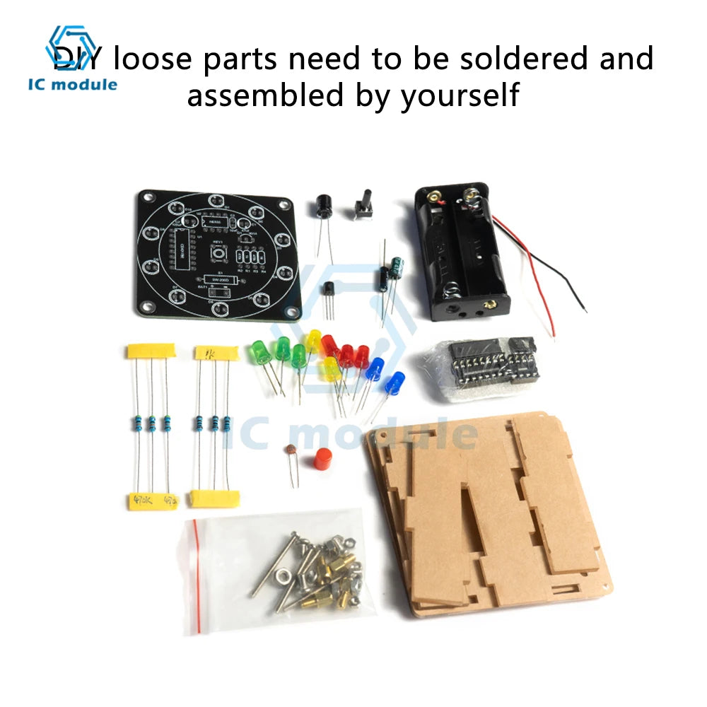 Electronic Lucky Carousel Diy Kit Shake a Led Running Light Sweepstakes Diy Electronic Assembly Fun Soldering Practice Boards