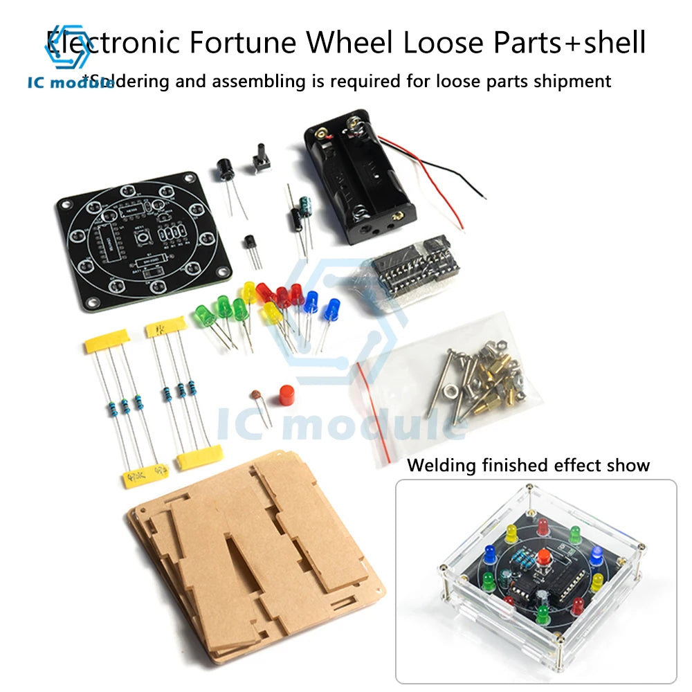 Electronic Lucky Carousel Diy Kit Shake a Led Running Light Sweepstakes Diy Electronic Assembly Fun Soldering Practice Boards