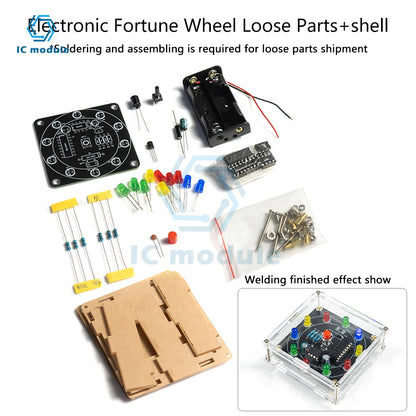 Electronic Lucky Carousel Diy Kit Shake a Led Running Light Sweepstakes Diy Electronic Assembly Fun Soldering Practice Boards