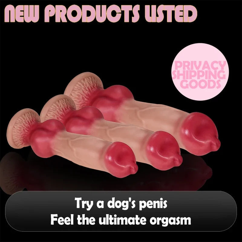 Gtooza_Emulation Animal Dildos Realistic Big Dog  Huge Penis Anal Plug Vaginal G-spot Masturbation Suction Cup  Women Sex Toys gtooza.com