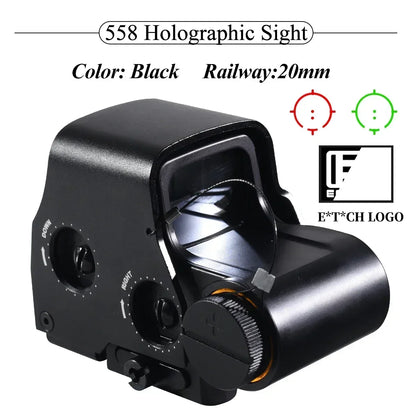 Eotech 553 556 558 Holographic Red Green Dot Sight Hunting Red Dot Reflex Airsoft Riflescope Collimator 20mm QD Weaver Rail